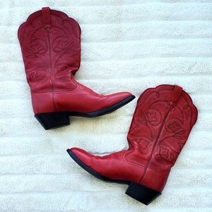 Ariat Red Leather Western Cowboy Boots 8.5B